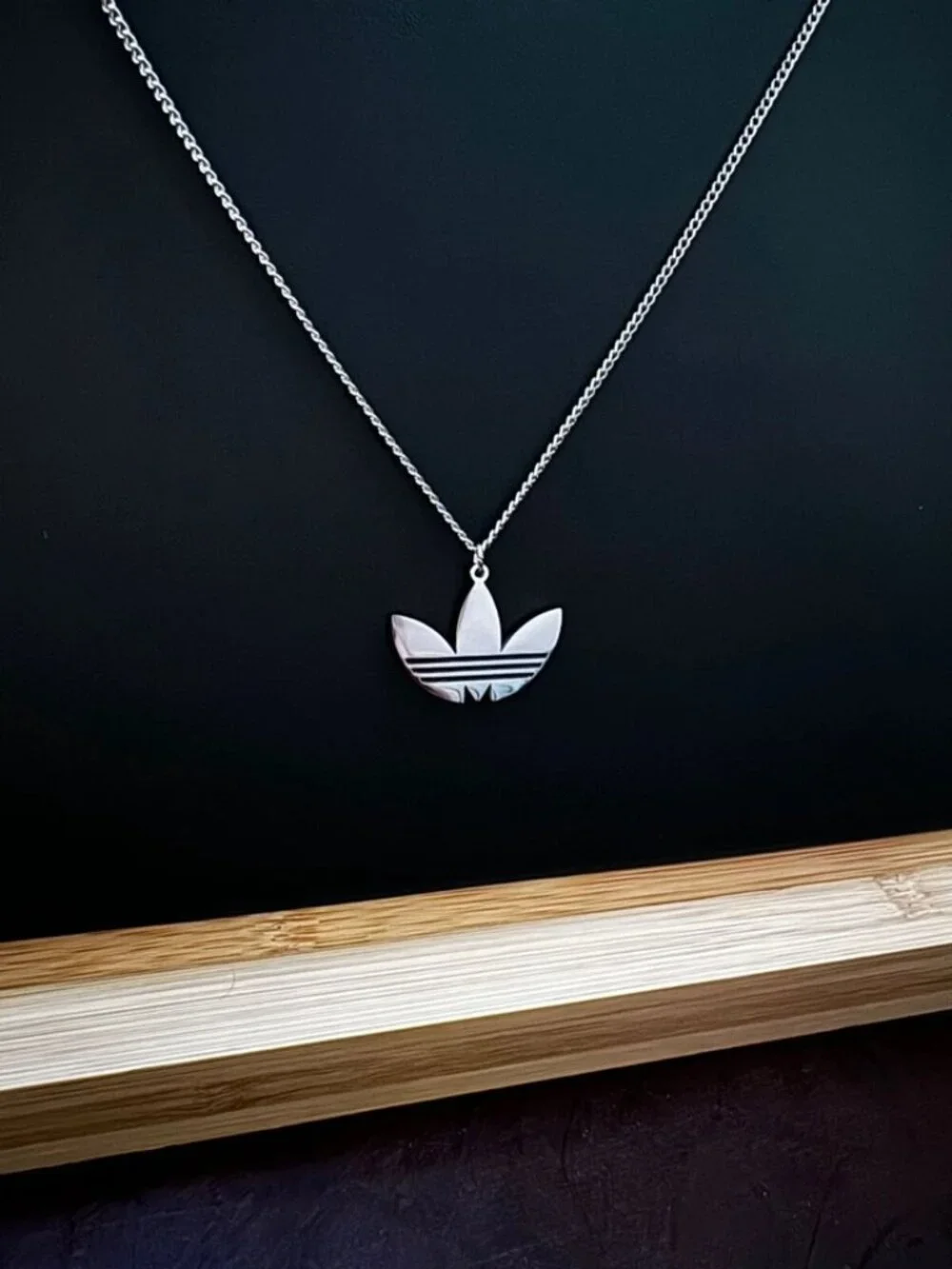 Silver Adidas Necklace - Thin Chain - 24